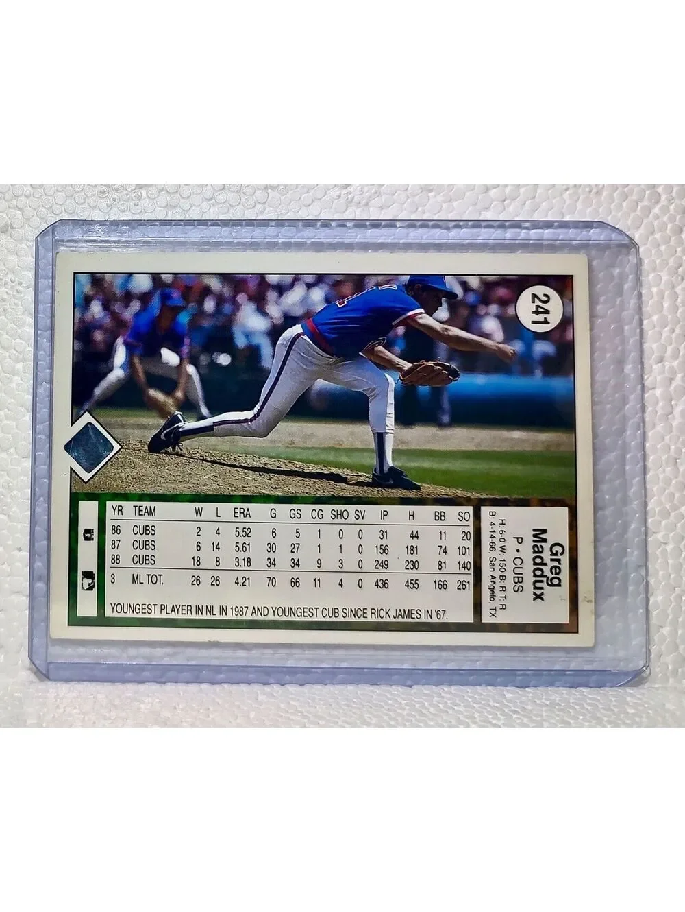 Greg Maddux 1989 Upper Deck MLB #241 Baseball Card Atlanta Chicago Cubs